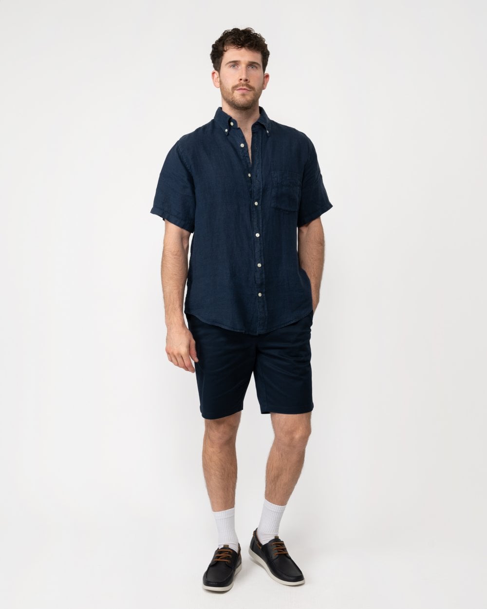 GANT GANT Mens Regular Garment Dyed Linen Short Sleeve Shirt