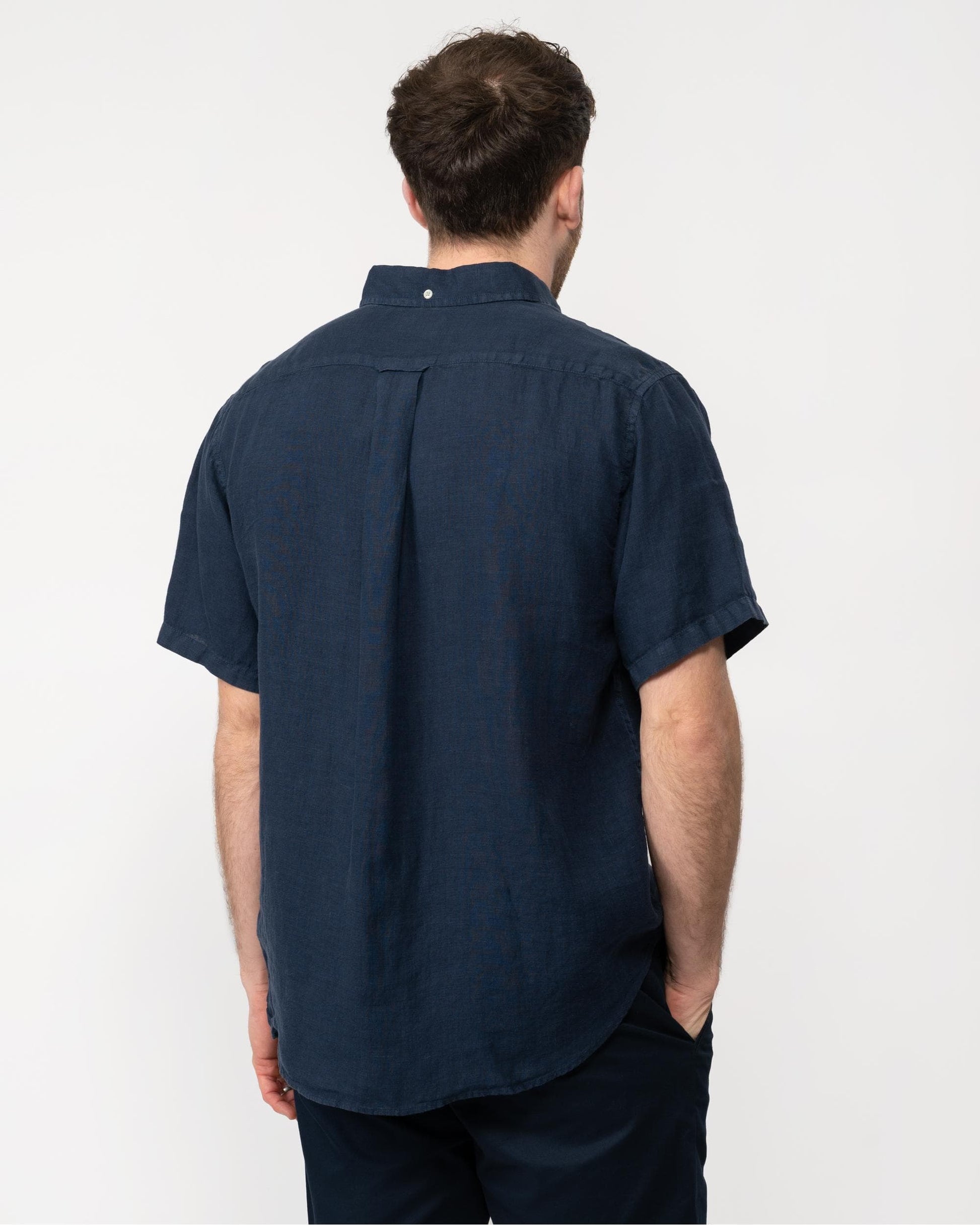 GANT GANT Mens Regular Garment Dyed Linen Short Sleeve Shirt