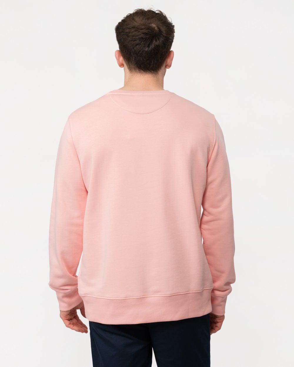 GANT Mens Regular Fit Shield Logo Crew Neck Sweatshirt - 671 Bubblegum Pink