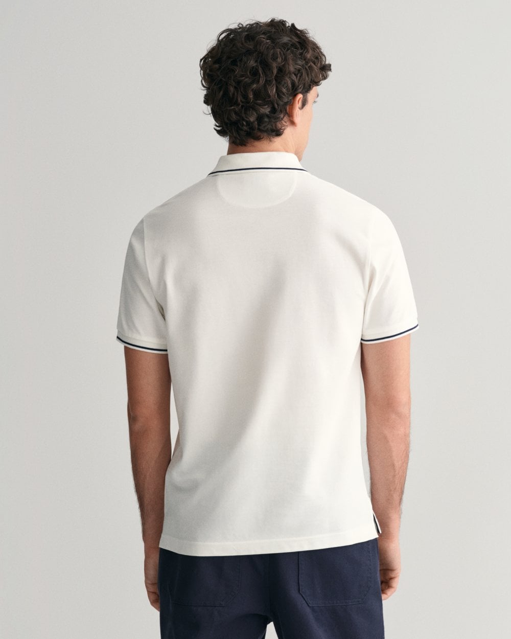 GANT Mens Short Sleeve Tipping Pique Polo - 110 White