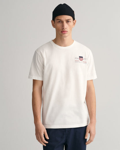 GANT Mens Regular Fit Embroidered Archive Shield T-Shirt