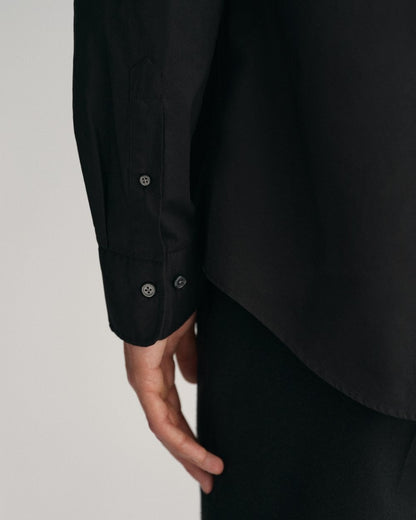 GANT Mens Regular Fit Long Sleeve Poplin Shirt - 5 Black