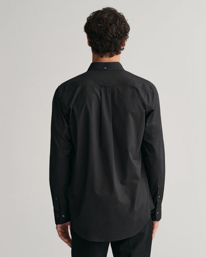 GANT Mens Regular Fit Long Sleeve Poplin Shirt - 5 Black