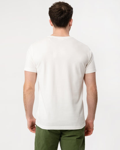 GANT Mens Slim Pique Short Sleeve T-Shirt - 113 Eggshell