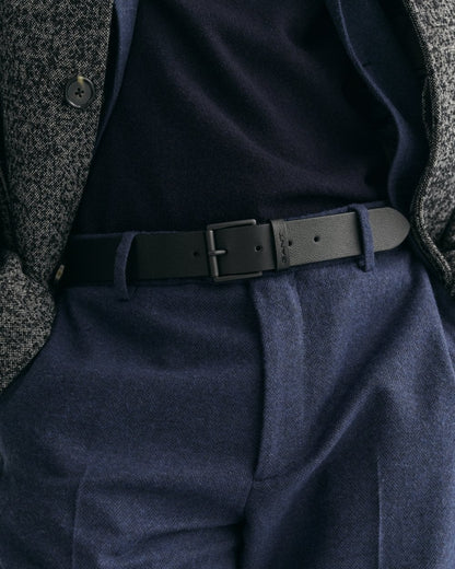 GANT Mens Tonal Buckle Leather Belt - 5 Black
