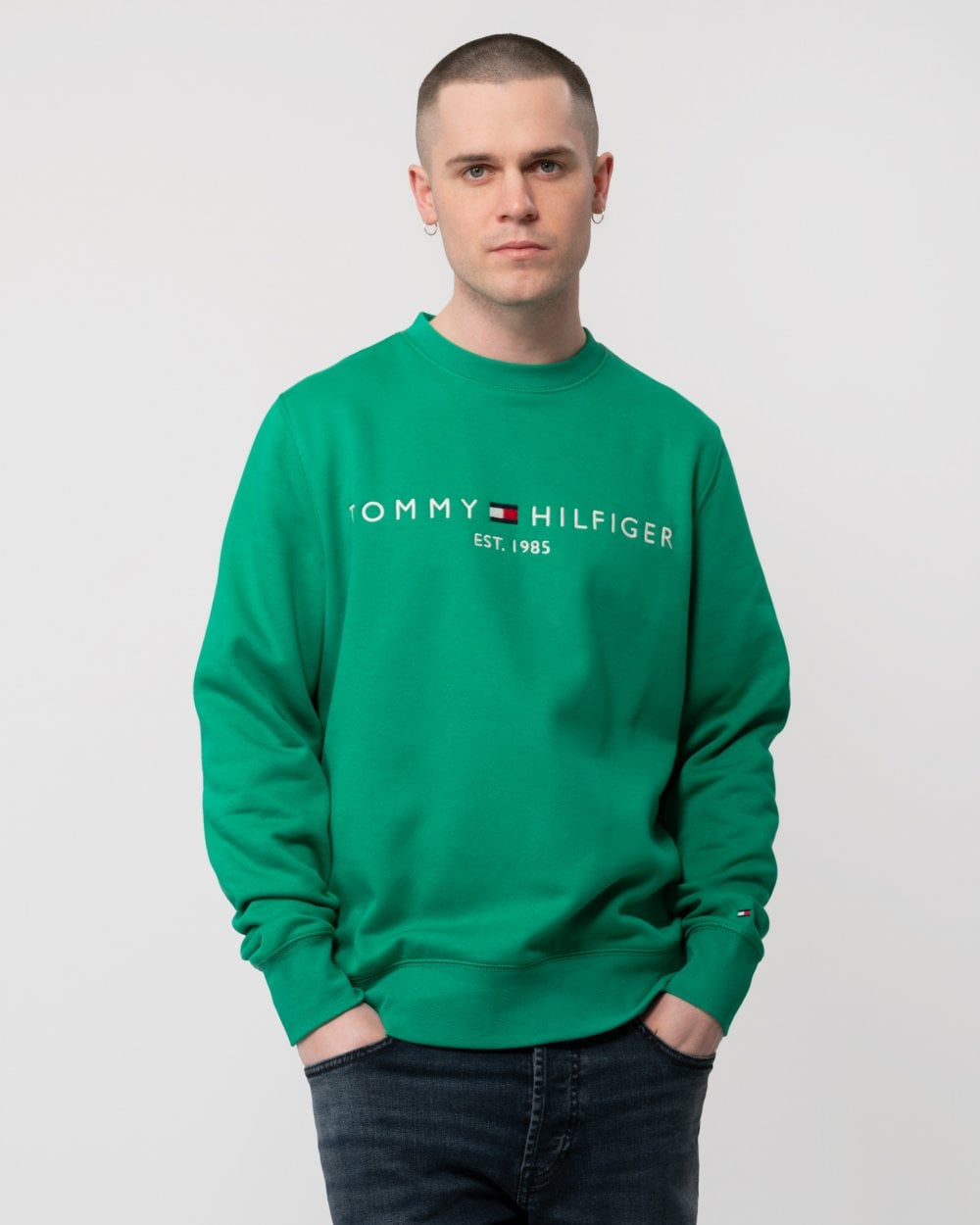 Tommy Hilfiger Tommy Logo Mens Sweatshirt - Olympic Green