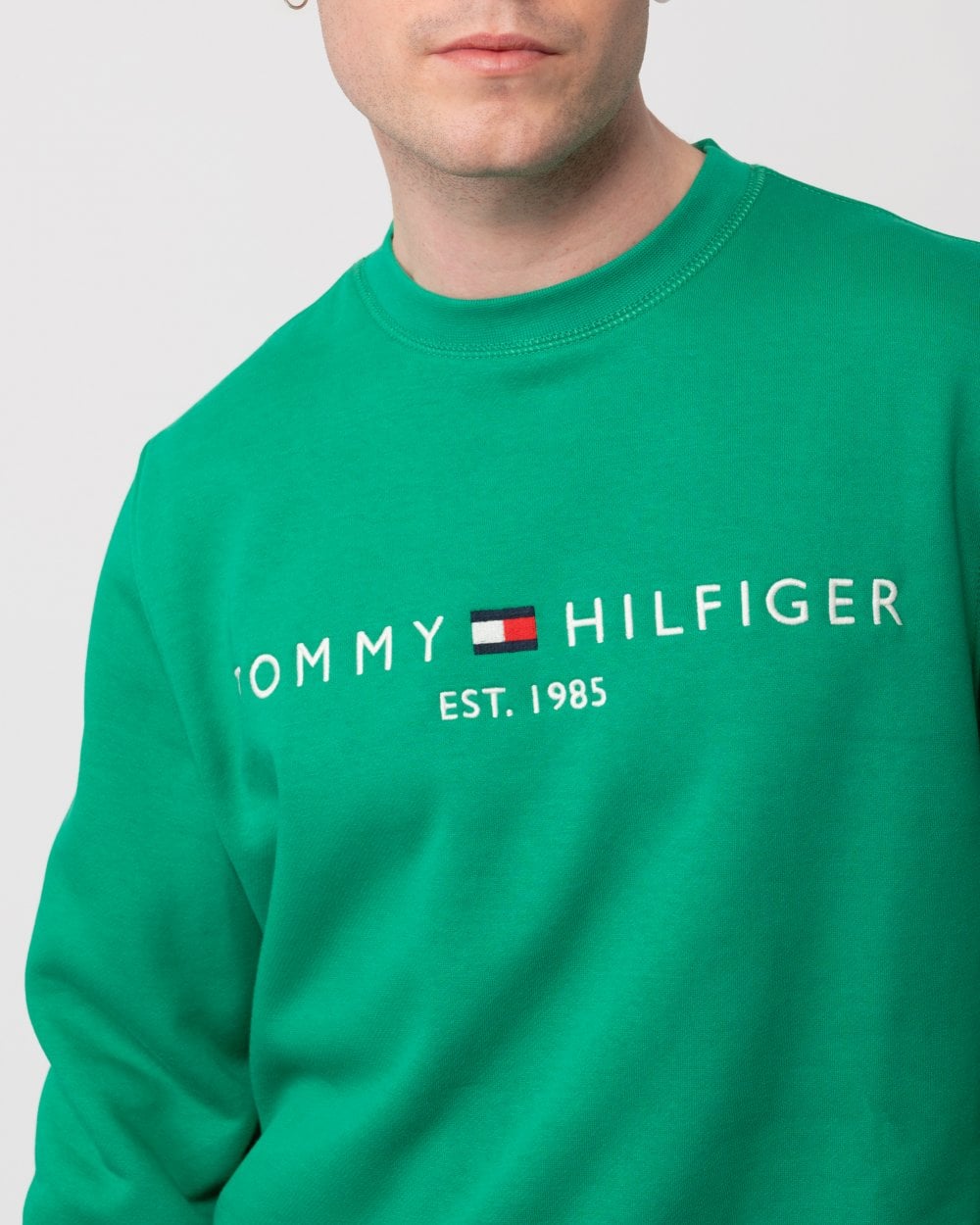 Tommy Hilfiger Tommy Logo Mens Sweatshirt - Olympic Green