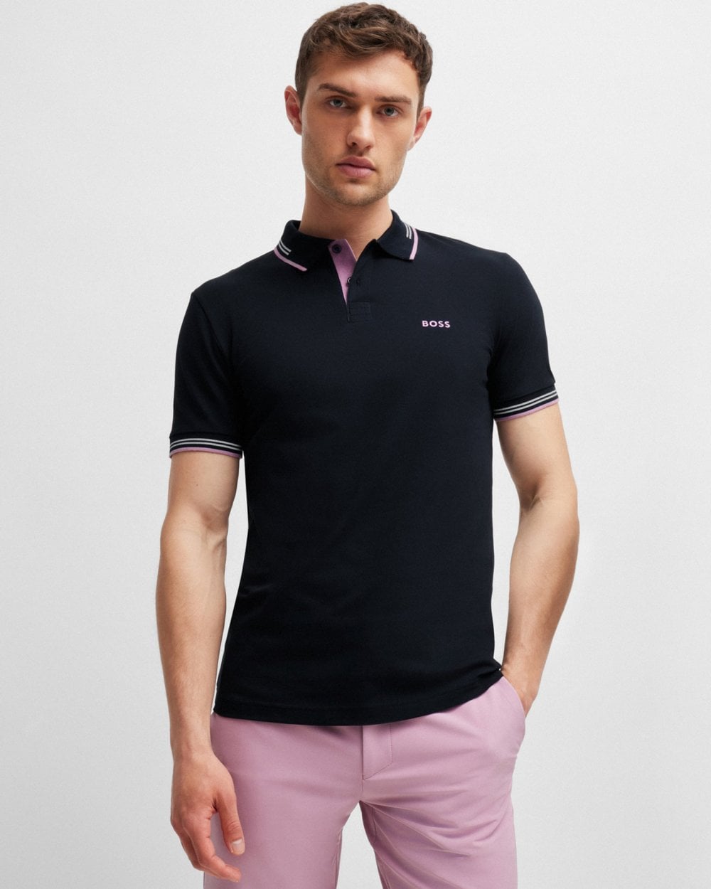 BOSS Green Paul Mens Short Sleeve Polo Shirt With Contrast Tipping