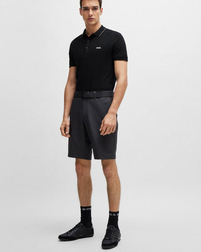 BOSS Green Paule 4 Mens Tipped Collar Polo Shirt NOS - Black 003