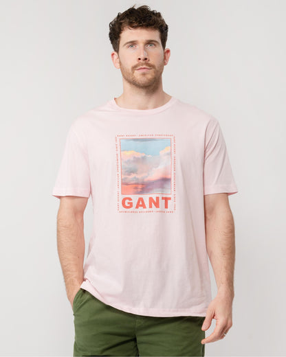 GANT Mens Washed Graphic Short Sleeve T-Shirt