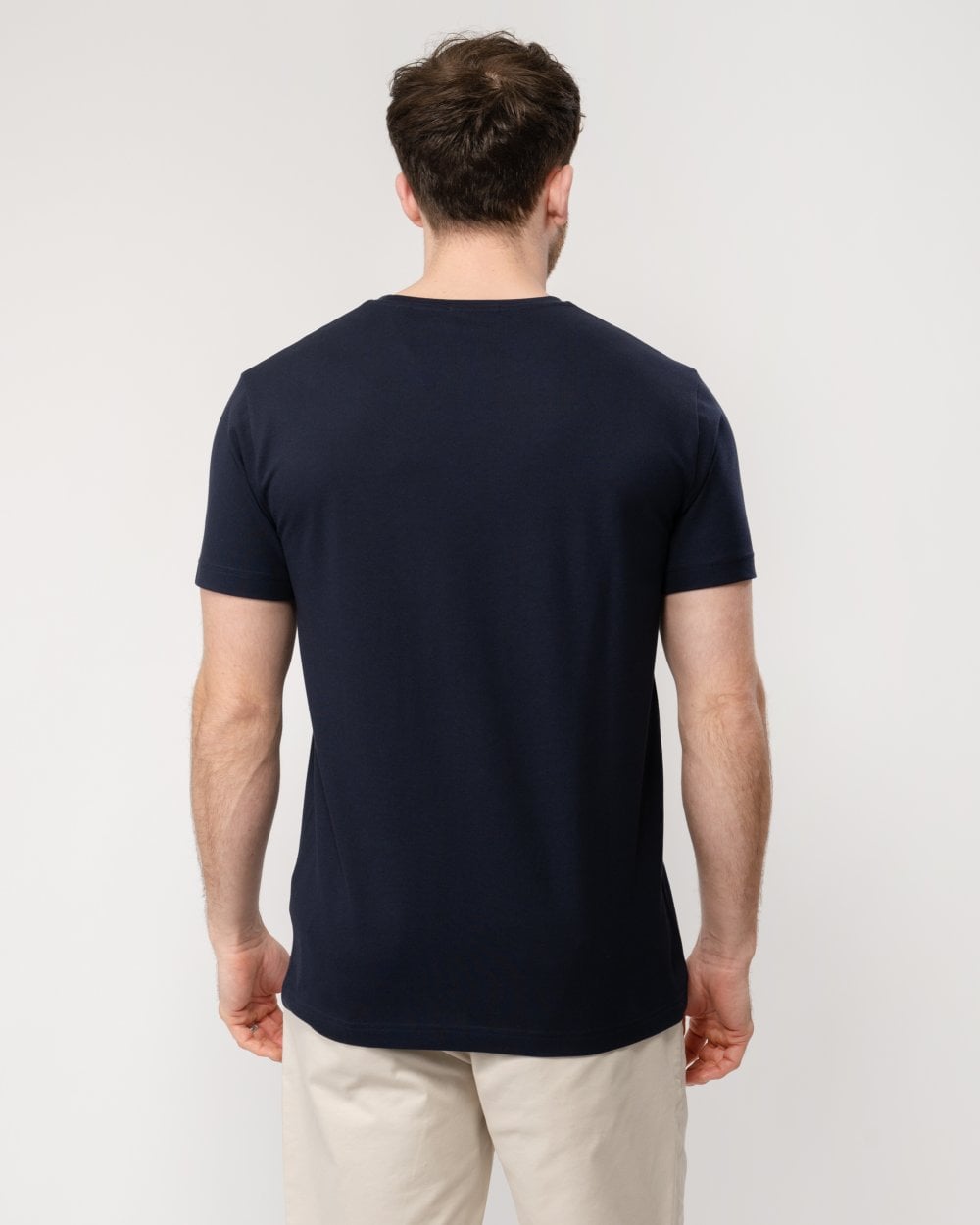GANT Mens Slim Pique Short Sleeve T-Shirt - 433 Evening Blue