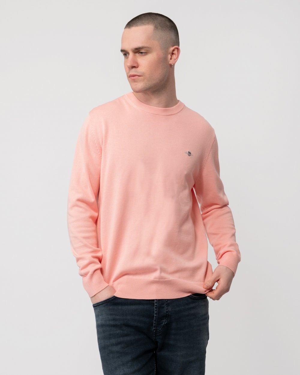 GANT Mens Classic Cotton Crew Neck Jumper