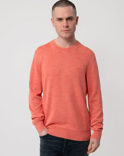 GANT Mens Plain Sunfaded Cotton Crew Neck Jumper