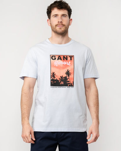 GANT Mens Washed Graphic Short Sleeve T-Shirt