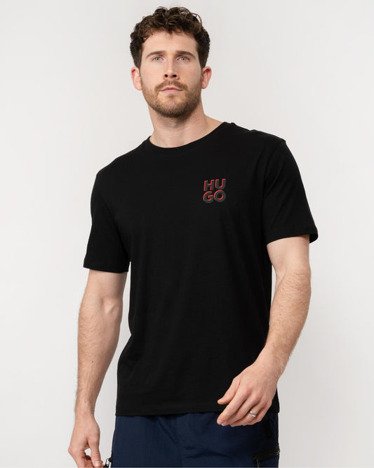 HUGO HUGO Dimento Mens 2 Pack Stacked Logo T-Shirts