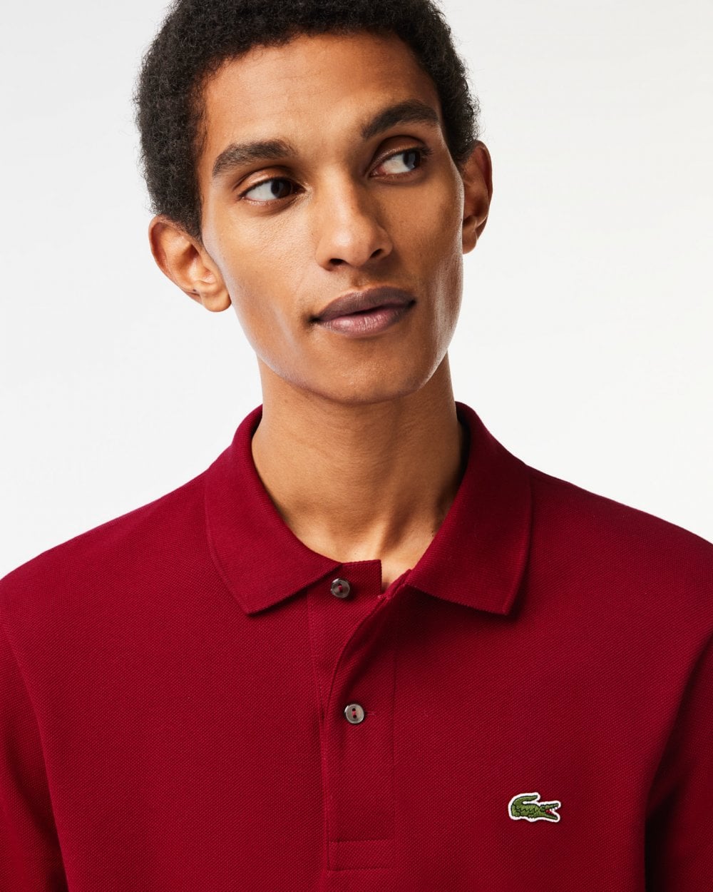 Lacoste Original L.12.12 Mens Long Sleeve Cotton Polo Shirt - Bordeaux 476
