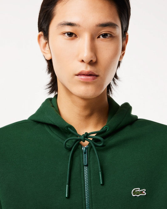 Lacoste Mens Fleece Full-Zip Hoodie - Green 132