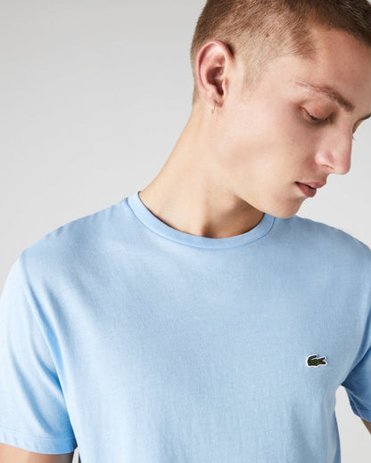 Lacoste Mens Crew Neck Pima Cotton Jersey T-Shirt - Pale Blue HBP
