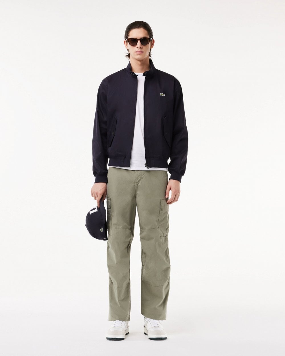 Lacoste Mens Showerproof Cotton Twill Harrington Jacket - Navy Blue HDE