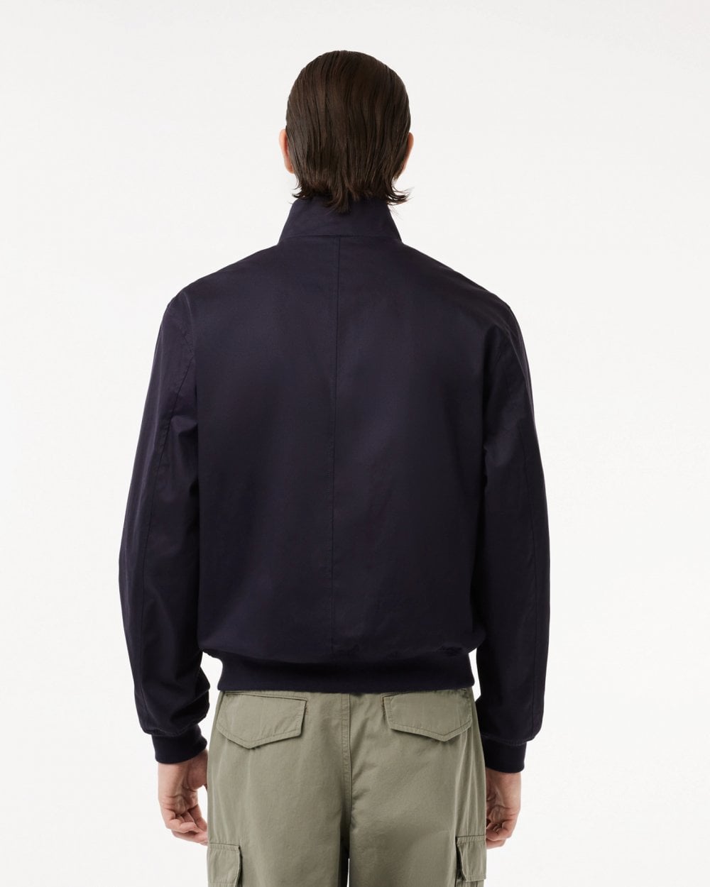 Lacoste Mens Showerproof Cotton Twill Harrington Jacket - Navy Blue HDE