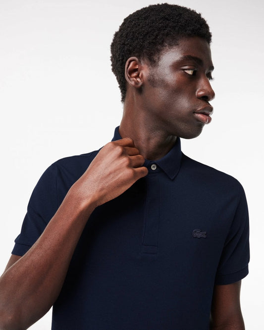 Lacoste Smart Paris Mens Stretch Cotton Polo Shirt - Midnight Blue 166