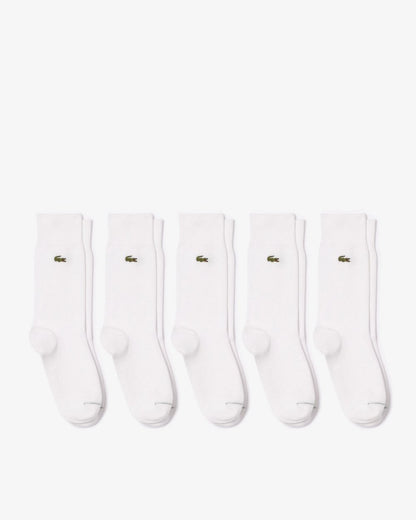 Lacoste Mens 5-Pack High-Cut Organic Cotton Socks