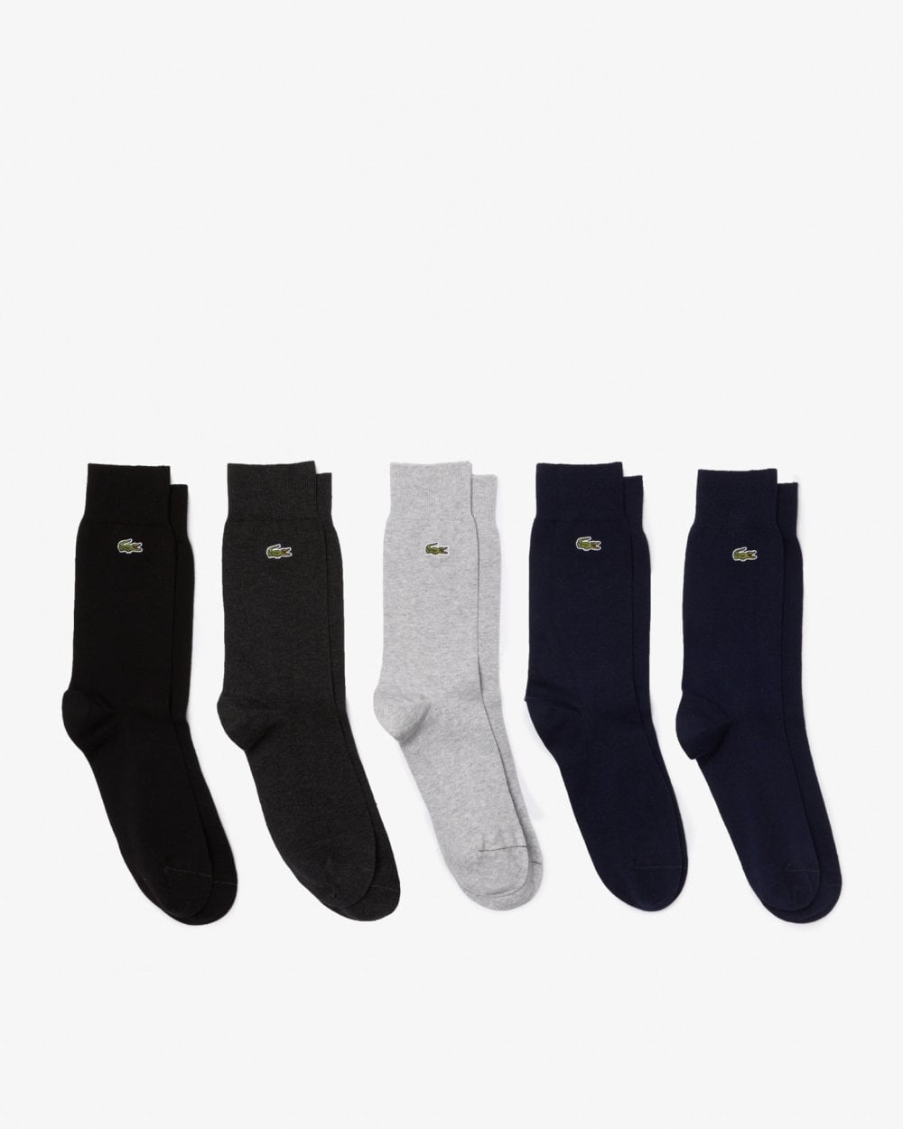 Lacoste Mens 5-Pack High-Cut Organic Cotton Socks