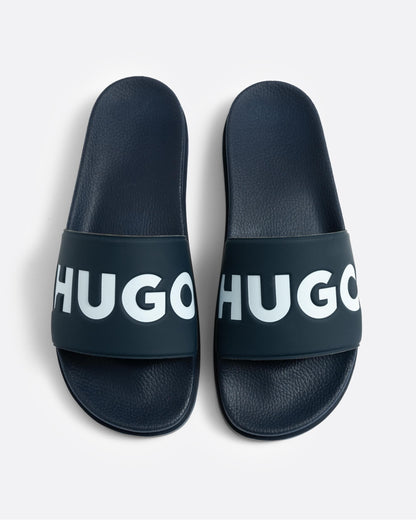HUGO Match Mens Slides With Logo Strap NOS - Dark Blue 405