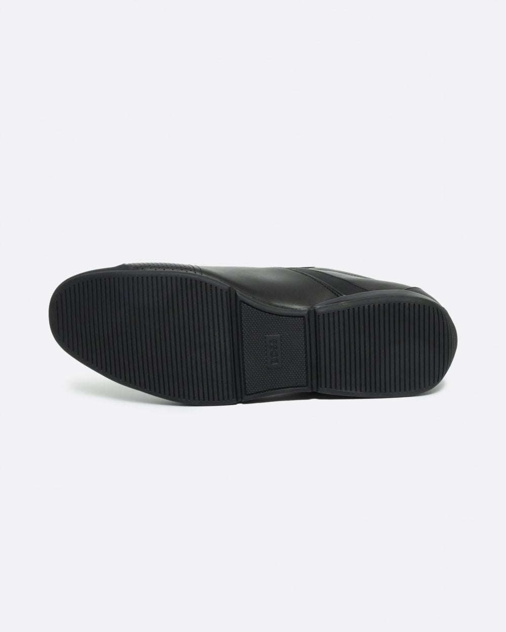 BOSS Orange Saturn Mens Low Profile Leather Trainers With Odour-Control Lining NOS - Black 001