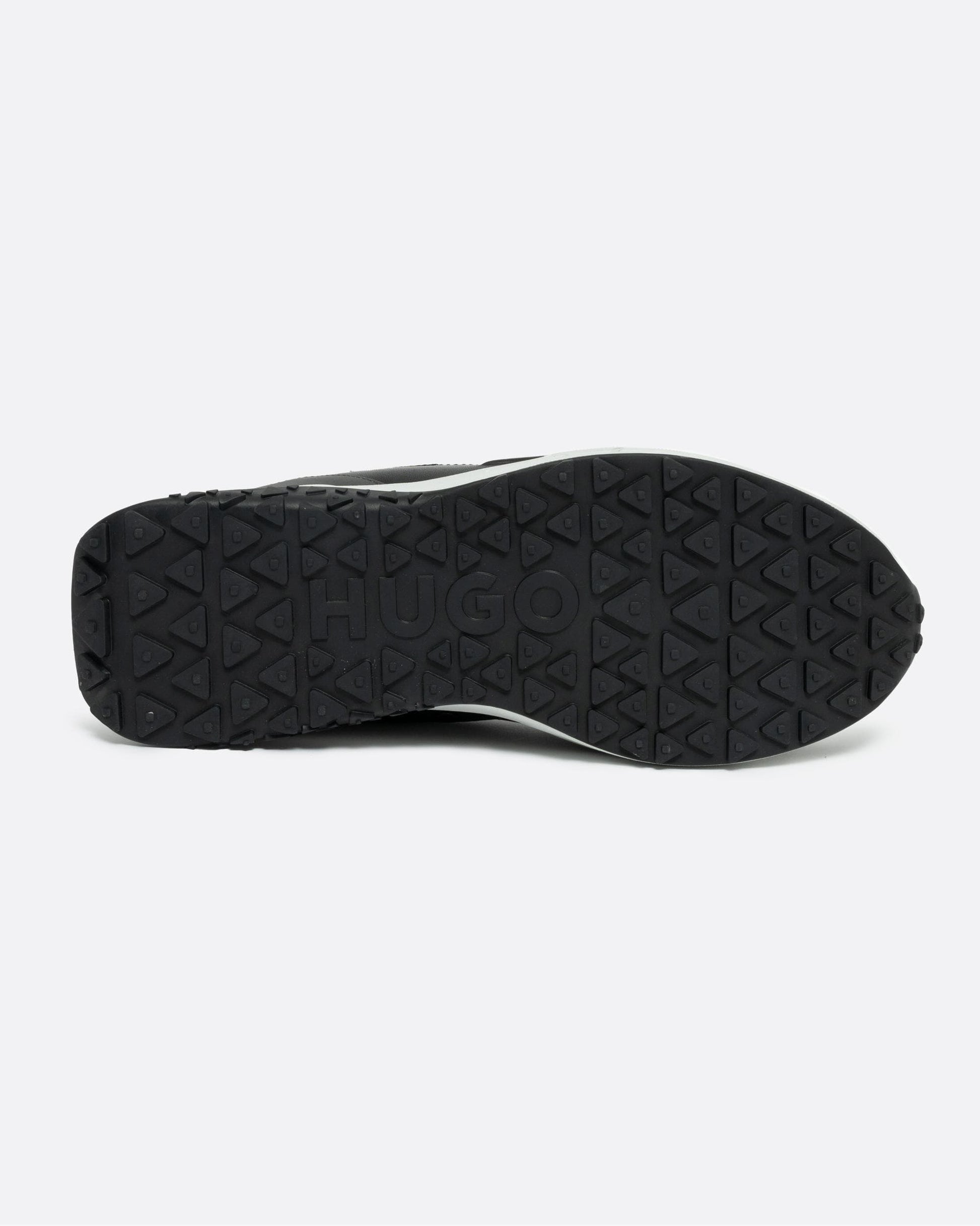 HUGO Kane Runn Mens Leather lace-Up Trainers with Mesh Trims