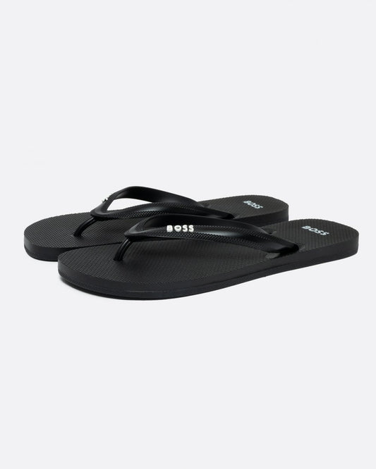 BOSS Orange Tracy Thong Mens Flip Flops - Black 001 - CHO - Designer Mens Sandals