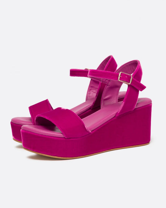 Penelope Chilvers Girasol Velvet Womens Platform Sandal