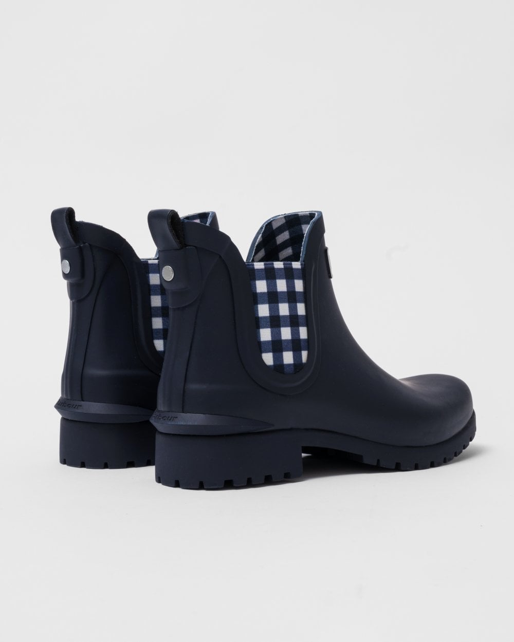 Barbour Wilton Womens Wellingtons - Navy/Check