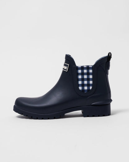 Barbour Wilton Womens Wellingtons - Navy/Check