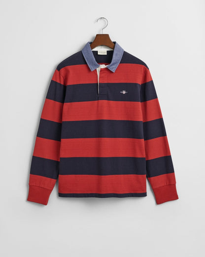 GANT Mens Regular Fit Chambray Stripe Heavy Rugger - 612 Iron Red