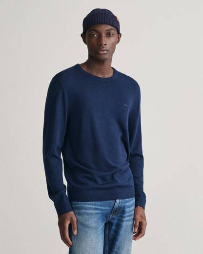 GANT Mens Extrafine Merino Wool Crew Neck Jumper