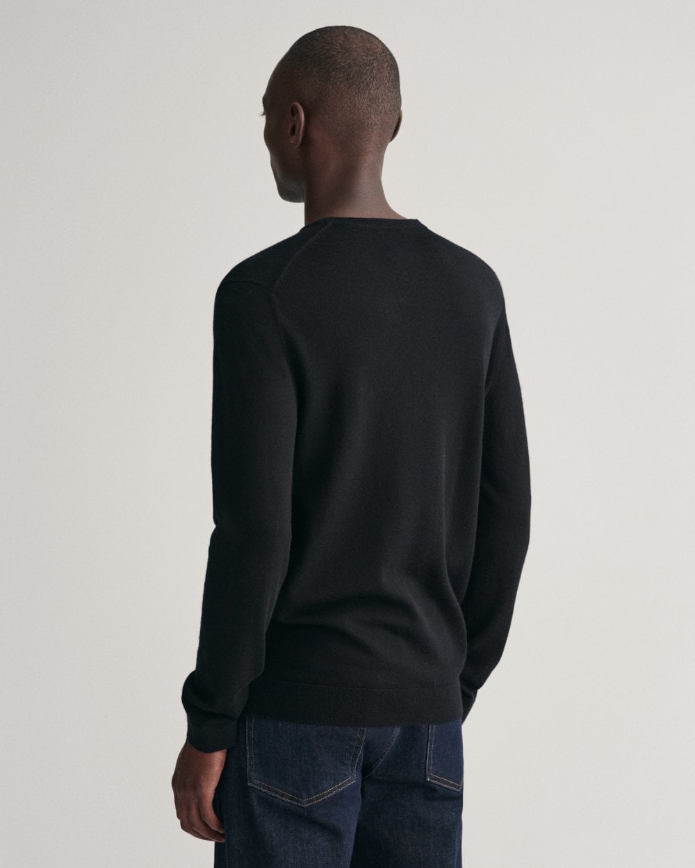 GANT Mens Extrafine Merino Wool Crew Neck Jumper - 5 Black