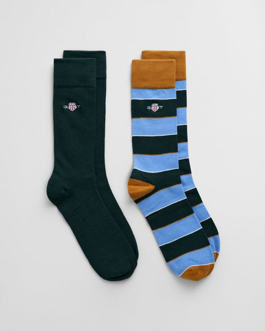 GANT Gant Mens Shield Rugger Stripe Socks 2-P Gb