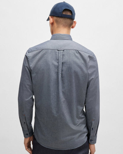 BOSS Orange Rickert Mens Long Sleeve Shirt - Navy 418