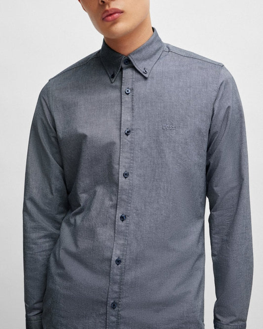 BOSS Orange Rickert Mens Long Sleeve Shirt - Navy 418
