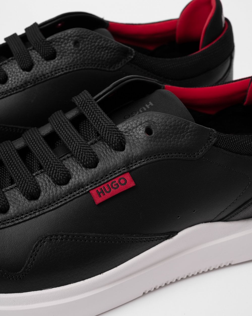 HUGO Blake Leather Lace-Up Trainers with Pop Colour Details