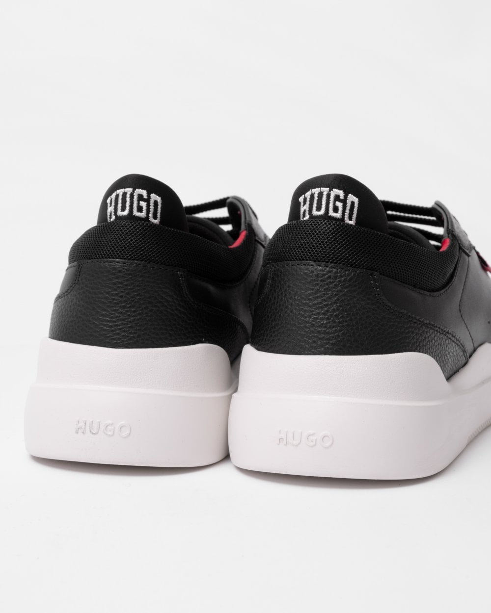HUGO Blake Leather Lace-Up Trainers with Pop Colour Details