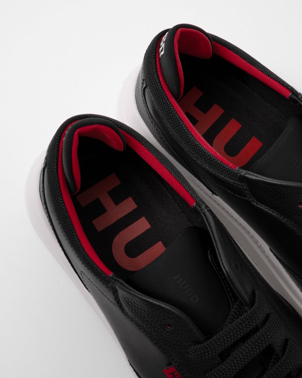 HUGO Blake Leather Lace-Up Trainers with Pop Colour Details