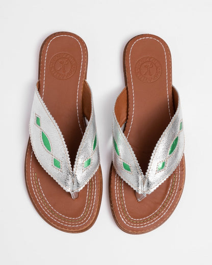 Penelope Chilvers Tai Metallic Womens Flip Flop - 005 Silver