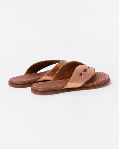Penelope Chilvers Tai Metallic Womens Flip Flop - 327 Rose Gold