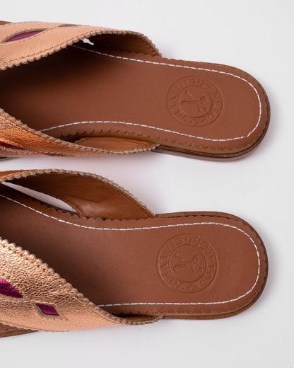 Penelope Chilvers Tai Metallic Womens Flip Flop - 327 Rose Gold