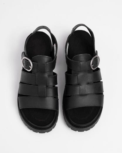 Timberland Clairemont Way Womens Fisherman Sandals - Black Full Grain - CHO - Designer Womens Sandals