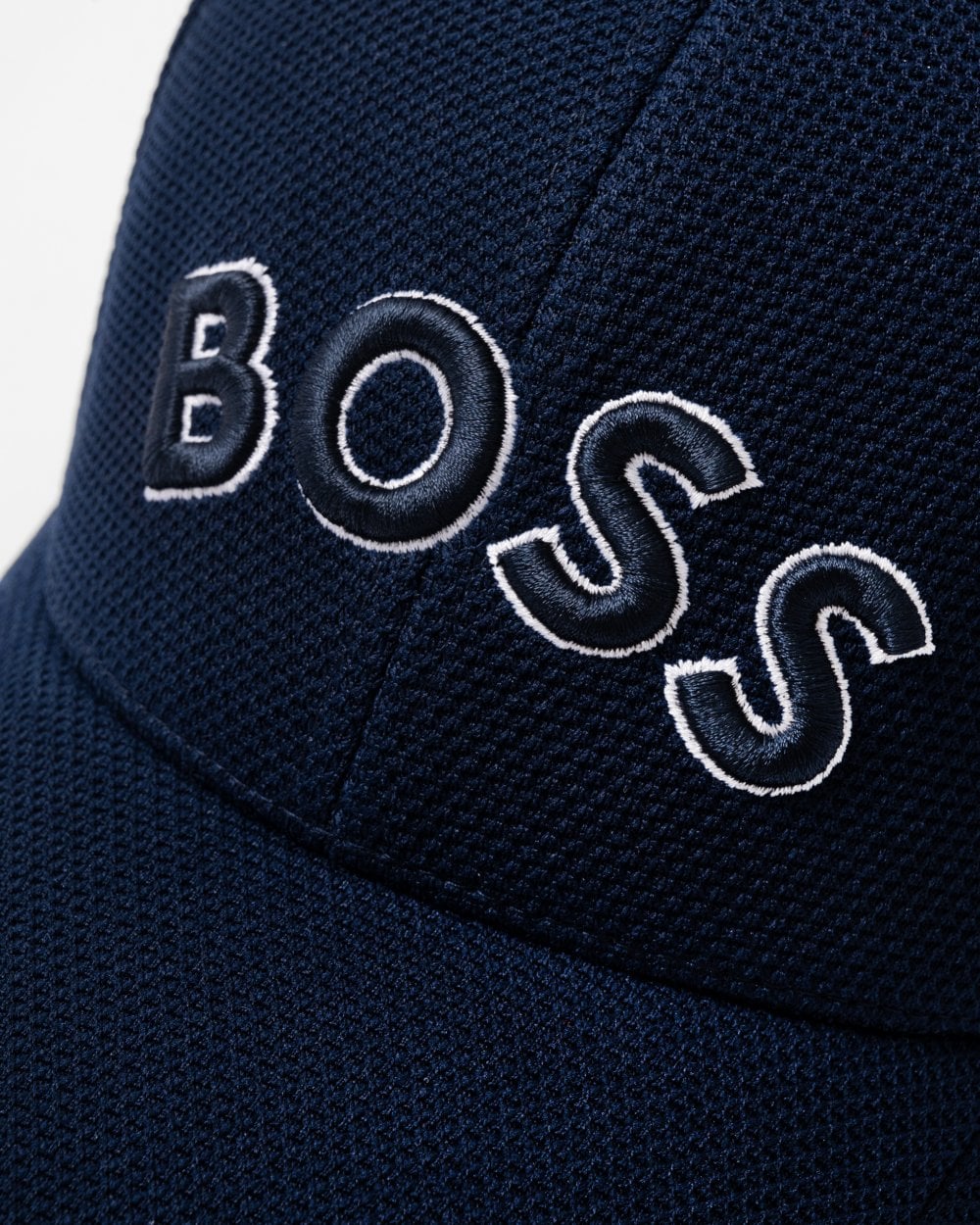 BOSS Green Cap-US Mens Logo-Embroidered Cap in Woven Piqué - Dark Blue 402