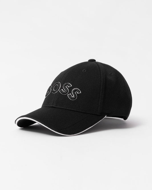 BOSS Green Cap-US Mens Logo-Embroidered Cap in Woven Piqué - Black 001