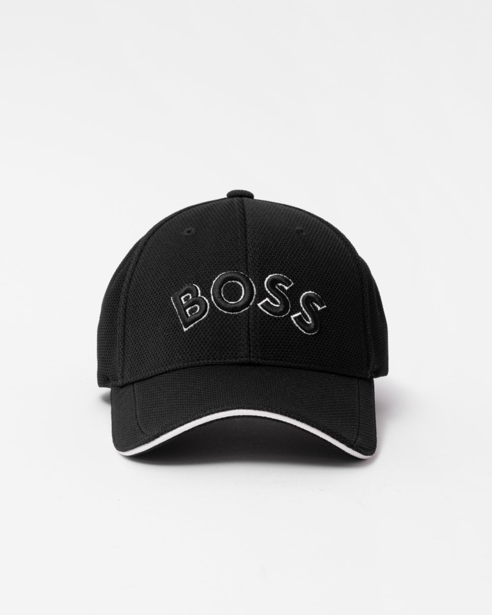BOSS Green Cap-US Mens Logo-Embroidered Cap in Woven Piqué - Black 001